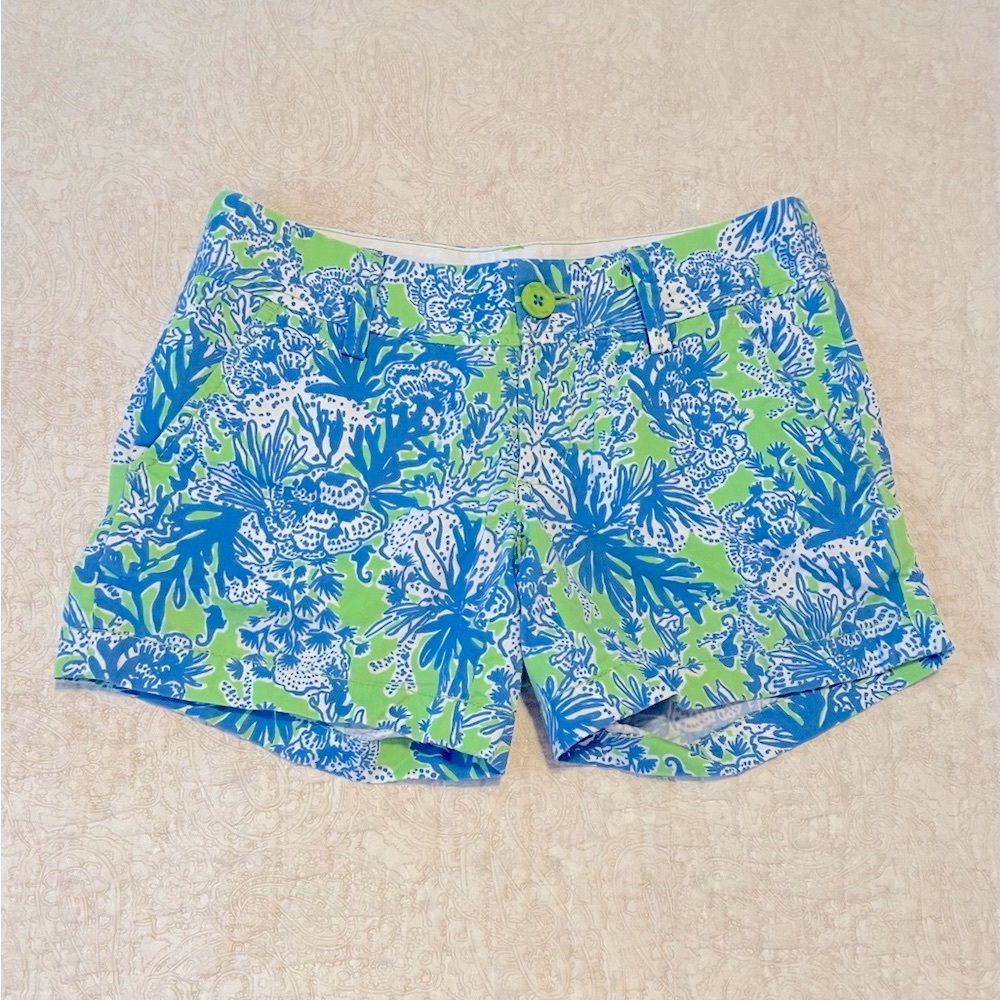 Lilly Pulitzer The Callahan Shorts sz 00 Blue Green